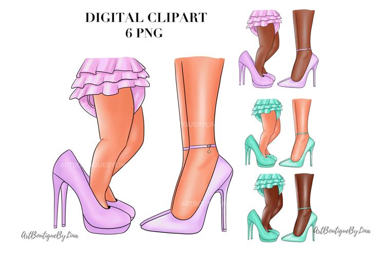 Heels & Legs Clipart: Mother Daughte