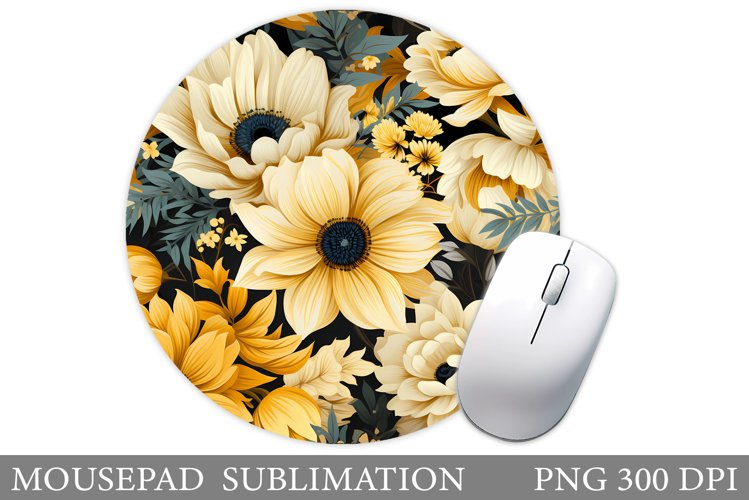 Flowers Mouse Pad Sublimation. Wildflowers Mouse Pad Design example image 1