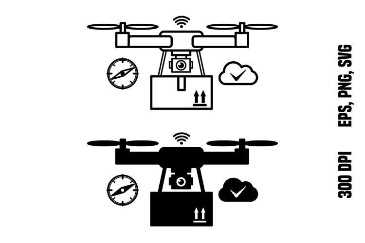 Smart Logistics Drone Icons