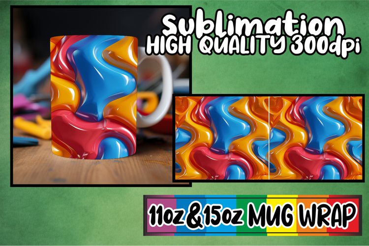 Vibrant Puff Pattern: Sublimation Mug Art example image 1