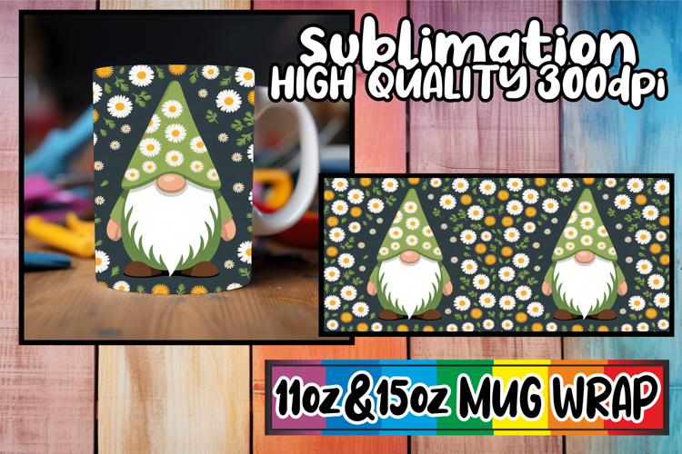 Tranquil vibes 11oz 15oz mug wrap, Gnomes