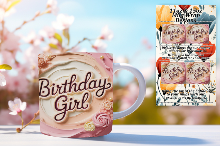 Trendy 11oz Mug Wrap Png Design , Girl Quote