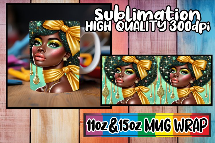 Enchanted evenings 11oz 15oz sublimation wrap, Afro Girl