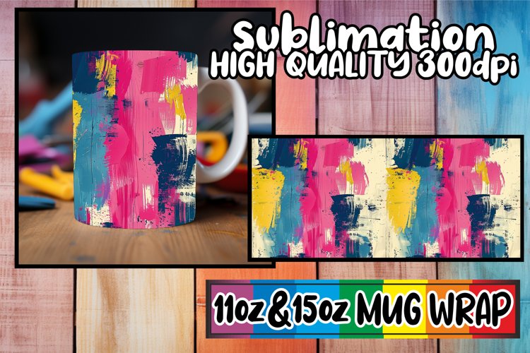 Spring Graffiti Mug Wrap Sublimation Design