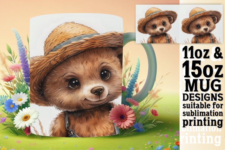 Spring Animals Mug Wrap - Watercolor Sublimation