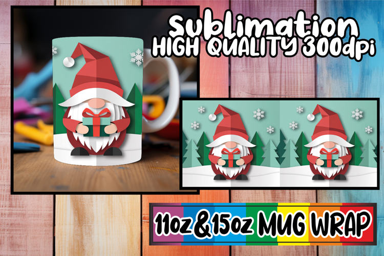 Charming vibes sublimation print wrap, Gnomes