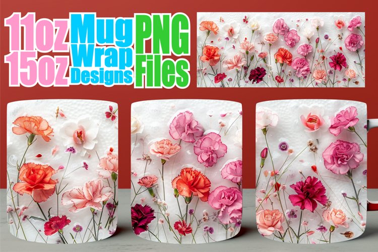 Fresh Flower Sublimation Mugs - 11oz   15oz Joy