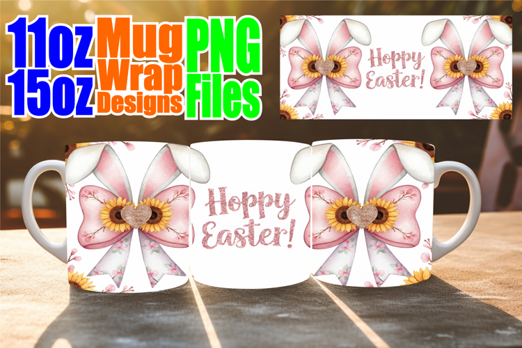 Blissful memories 11oz 15oz mug wrap, Easter Bow