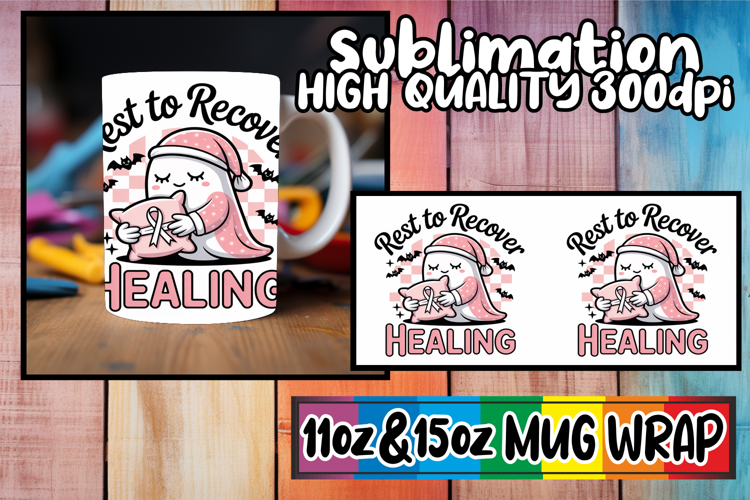 Dreamy skies 11oz 15oz mug wrap, Ghost Cancer