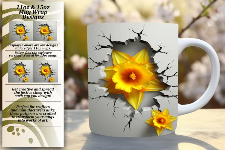 Blooming Hole in Wall 3D Floral Mug Art