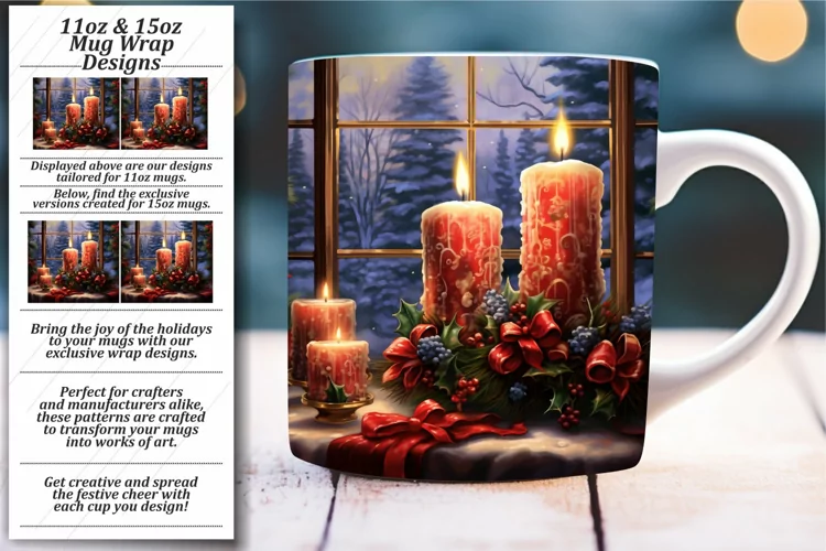 Vibrant Xmas Delights: Sublimation Holiday Mug Design