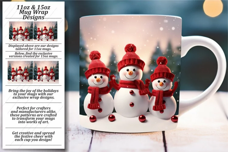 Vibrant Xmas Delights: Sublimation Holiday Mug Design