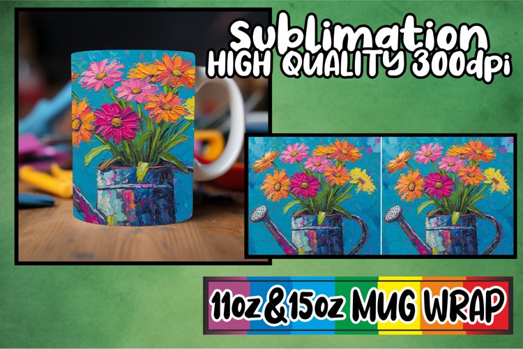 Vintage Floral Charm: Mug Wrap Sublimation example image 1