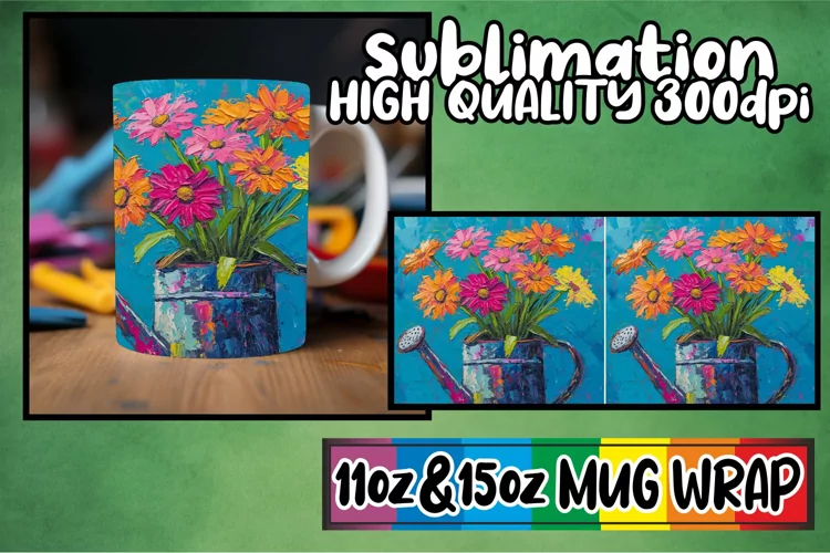 Vintage Floral Charm: Mug Wrap Sublimation