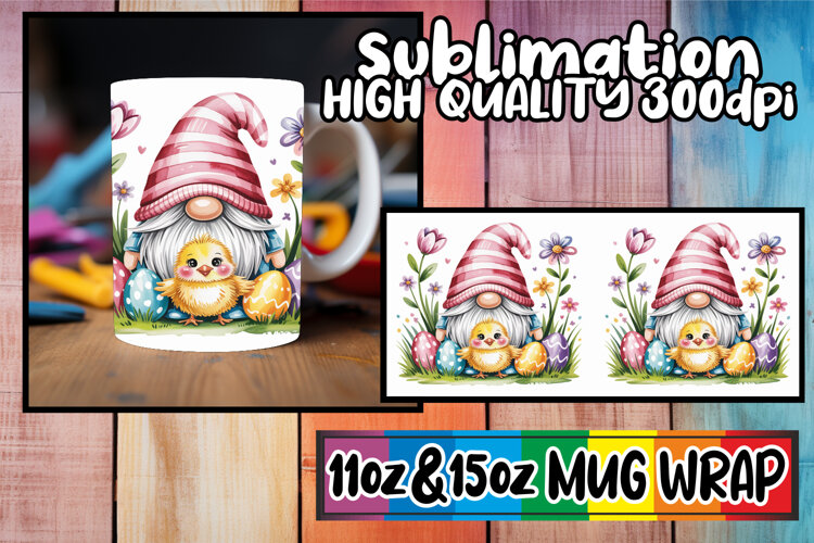 Tender love 11oz 15oz sublimation wrap, Easter Gnomes example image 1