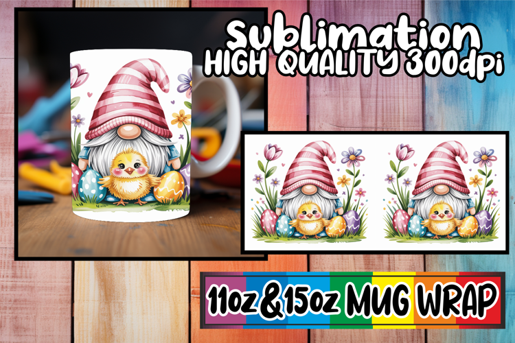 Tender love 11oz 15oz sublimation wrap, Easter Gnomes