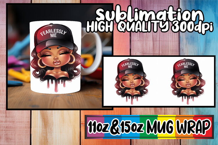 Joyful adventures 11oz 15oz sublimation wrap, Black Woman example image 1