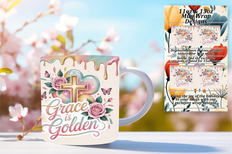 Customized 15oz Mug Wrap Png Design , Christian