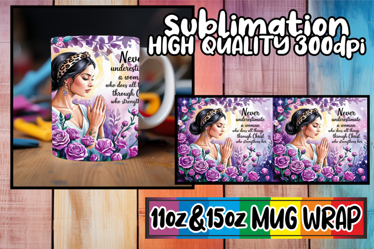 Captivating colors sublimation wrap, Praying Woman
