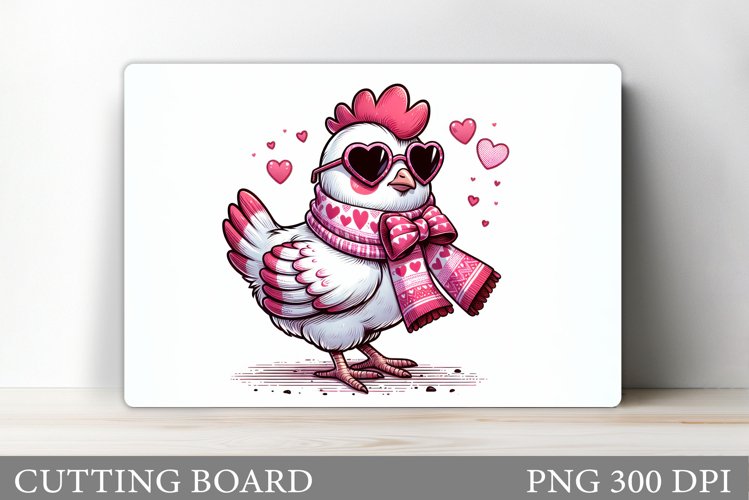 Cute Chicken Cutting Board. Valentines Cutting Board Design