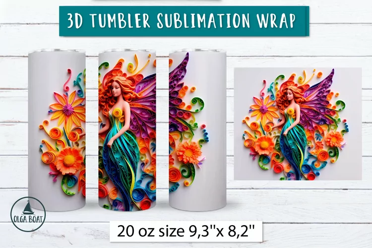 Fairy sublimation | 3d tumbler wrap