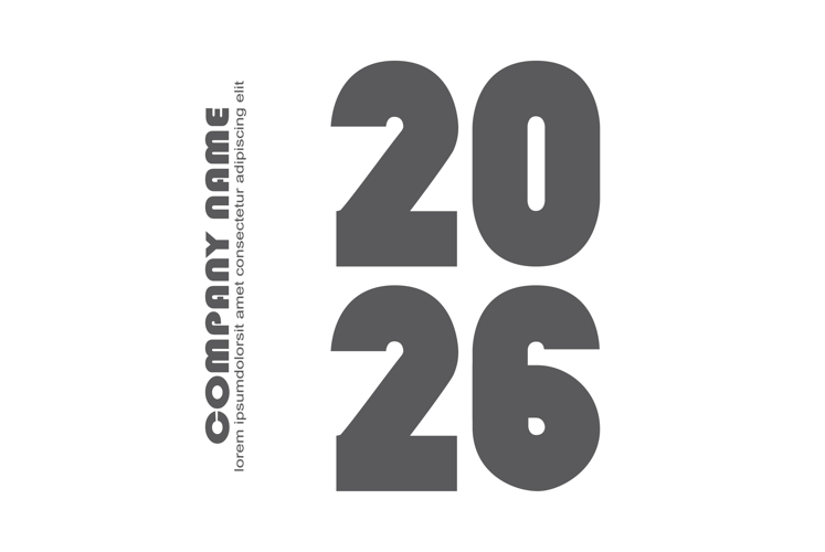 Modern minimal cover background with 2026 numbers in black