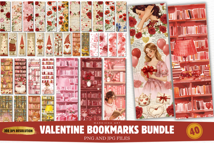 Valentine Bookmarks Png Bundle