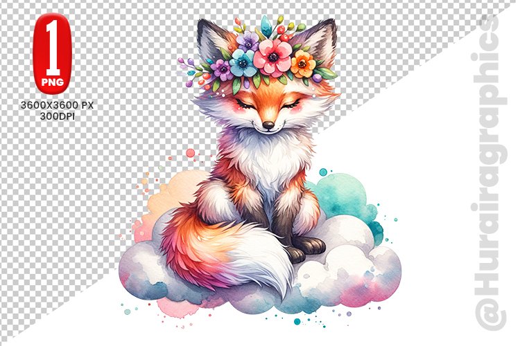 Cute Fox Clipart - PNG File