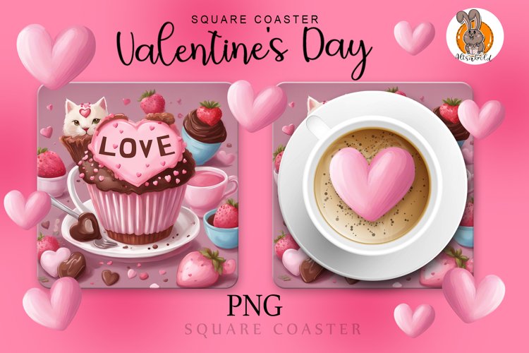 love, hearts, chocolate,coffee, fluffy kitty example image 1