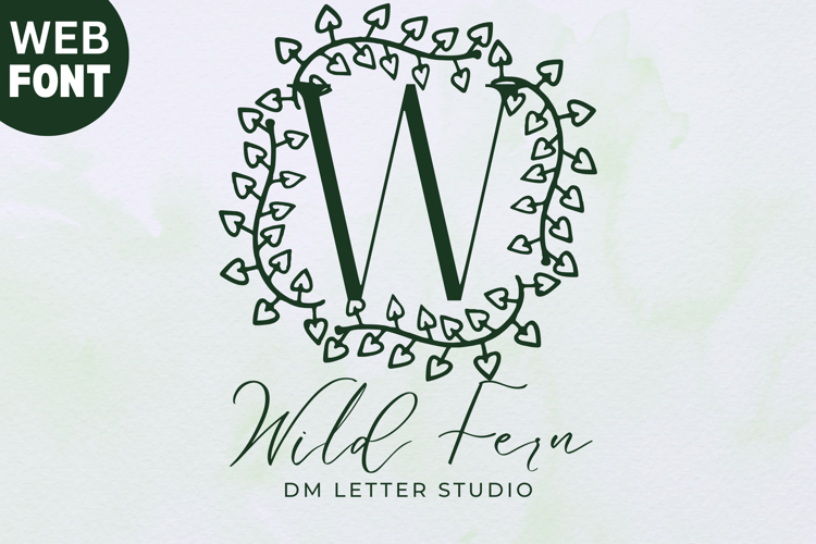 Wild Fern Monogram - Botanical Serif Monogram Font example image 1