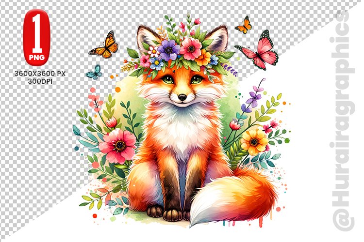 Cute Fox Clipart Image 12
