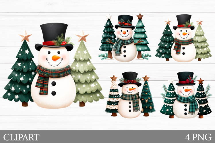 Cute Snowman Clipart Image 8