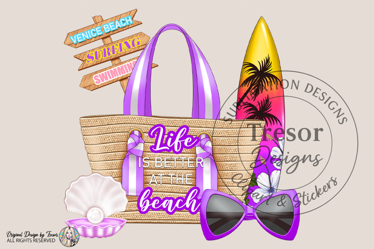 Purple Life Is Better At The Beach Design - Summer Coastal A