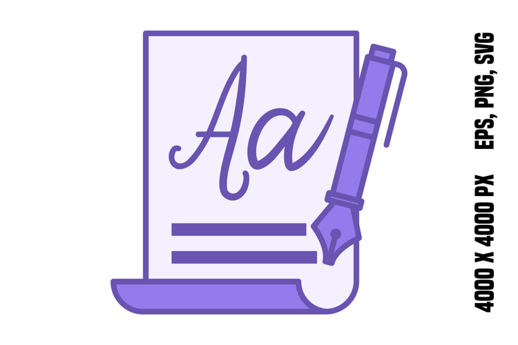 Colored Calligraphy Icon