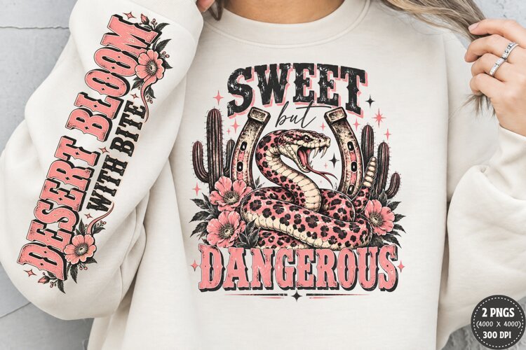 Sweet but Dangerous Sleeve PNG, Western Snake Front Sleeve D example image 1