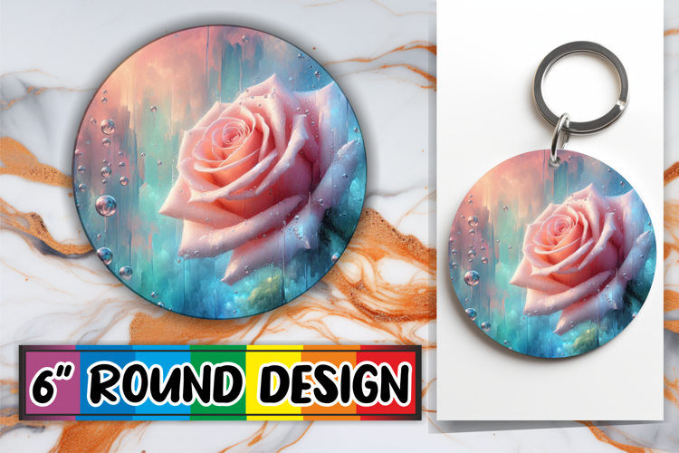 Whimsical Keychain Circle Designs PNG, 3D Flower