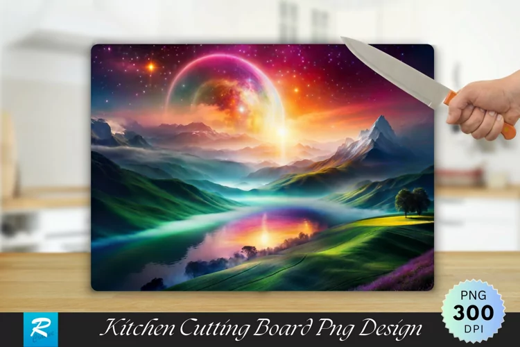 Landscape Cutting Board Sublimation Design