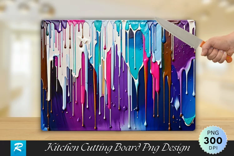 Multicolor Old Cutting Board Sublimation Design