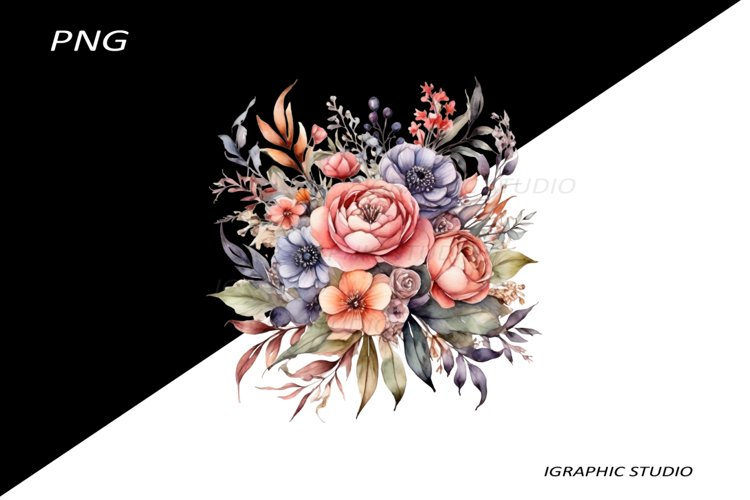 Watercolor Pastel Flowers Clipart, Wedding Flowers Clipart