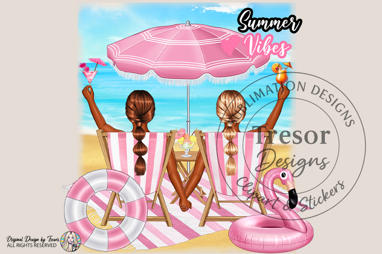 Summer Vibes Beach Friends Design Vacation Relaxation Image
