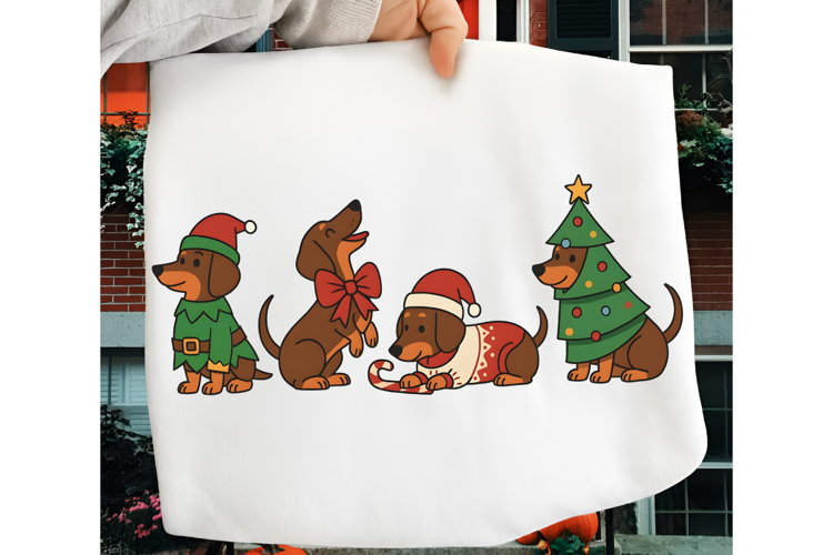 Christmas Dachshund PNG, Dog Lover PNG, Merry Christmas PNG