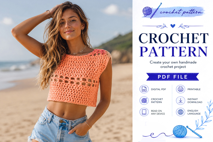 Boho Crochet Crop Top Pattern PDF