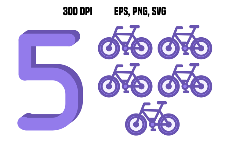Purple Number Five and Bicycles