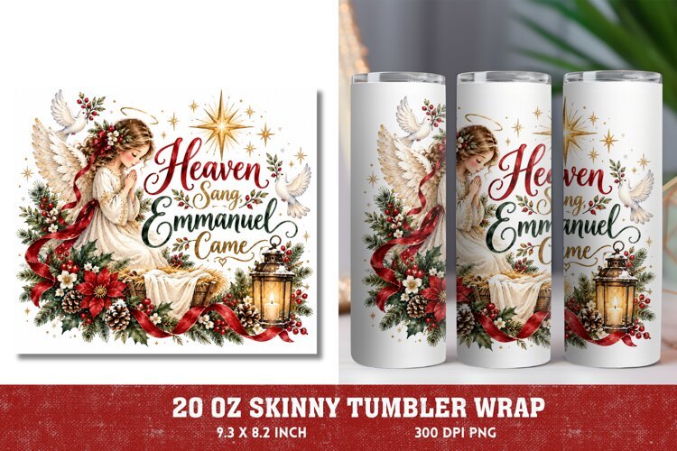 Light of the World 20oz Tumbler Wrap, Christian Christmas Na example image 1