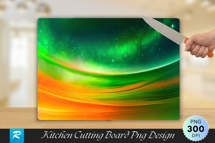 Green And Orange Cutting Board Sublimation Design example image 1