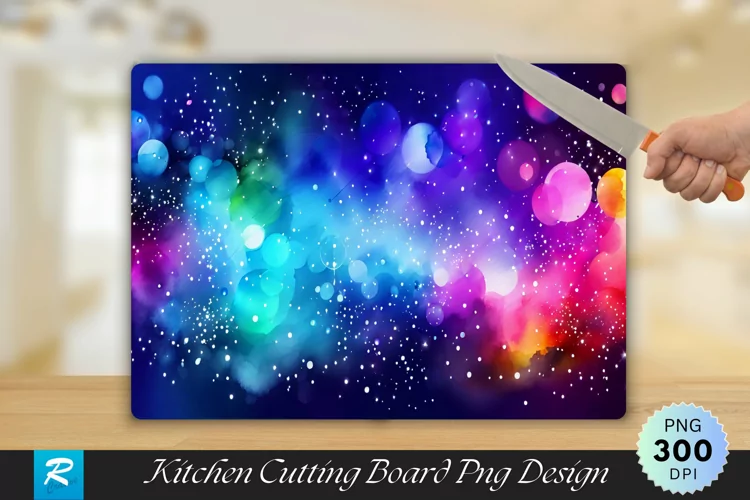 Electric Lights Cutting Board Sublimation Design
