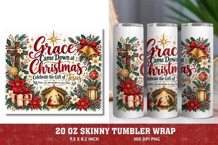 Jesus Is the Heart of Christmas Tumbler, Christian Christmas