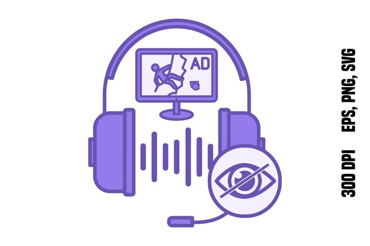 Purple Audio Description Icon example image 1