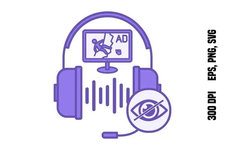 Purple Audio Description Icon