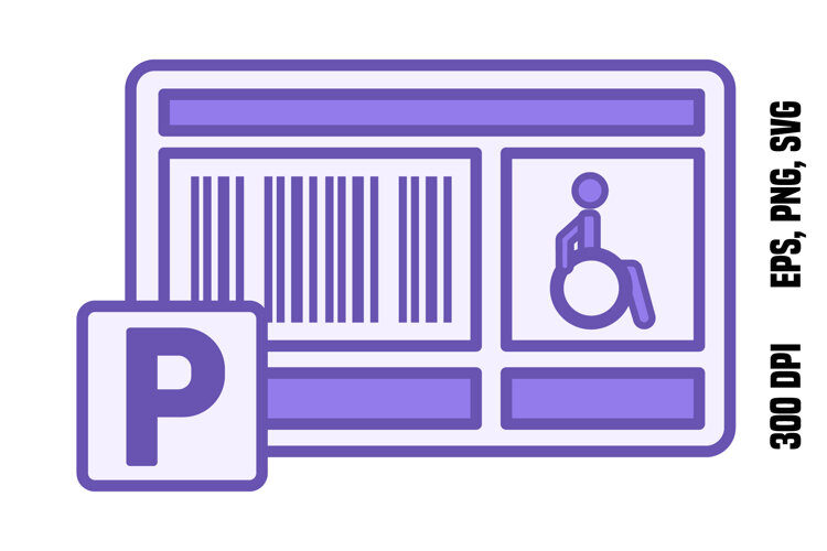 Purple Disability Parking Permit Icon example image 1